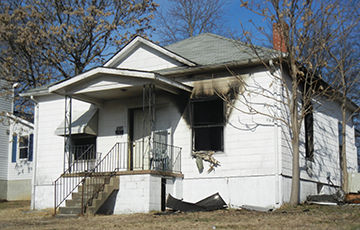 A house on North Sixth Street in Festus was destroyed this morning by a fire.