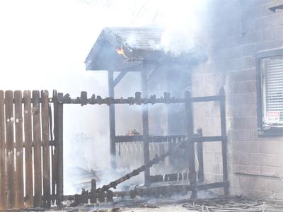 A fire damaged this building in Imperial where a landscaping business is getting ready to open.