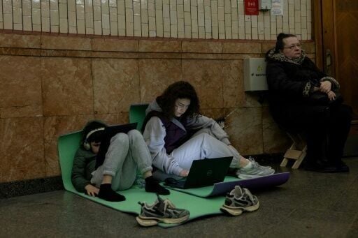 Some residents of the Ukrainian capital sheltered in the metro or in basements