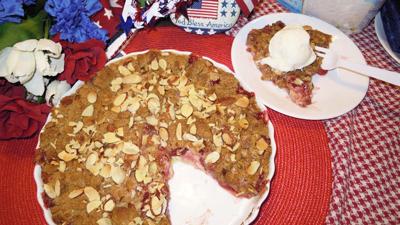 Cherry Almond Crumb Pie