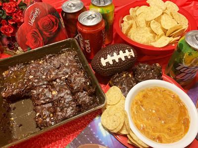 Four-Bean Taco Chili, Cheesy Chili Dip, Layers of Love Brownies
