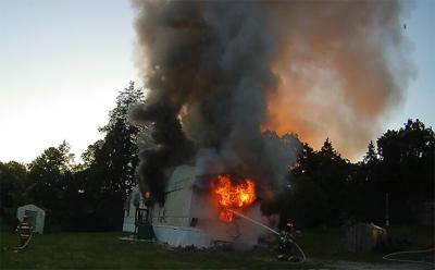 Fire demolishes vacant Dittmer mobile home