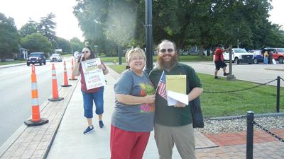 Mary and Jack Youmans on July 13 showed up early to protest the proposed data center development project in Festus before the start of the City Council’s work session and meeting that night at Festus City Hall.