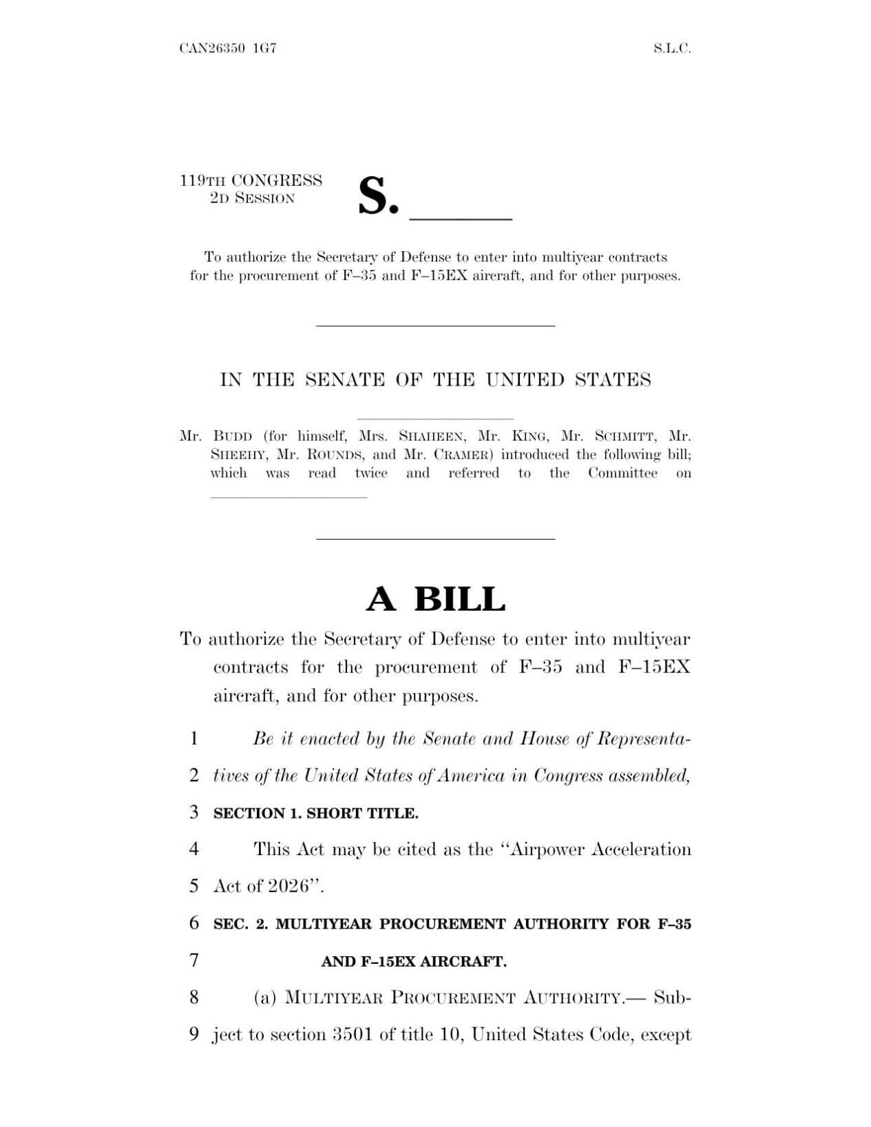 FNF - NC - Airpower Acceleration Act Senate Bill 4374
