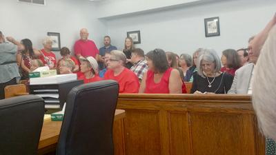 Residents fill the courthouse at the Aug. 28 hearing.