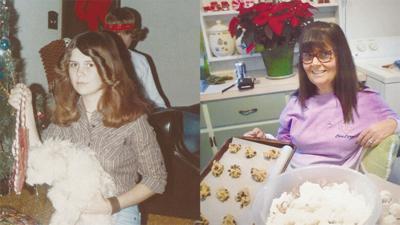 Donna White in 1980, left, and 2018.