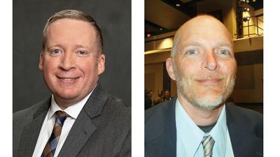 Superintendent Jason King, left, and Assistant Superintendent Mike Rickermann