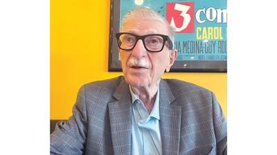 Peggy Scott’s father, Allan Brockmeier, wears these Ray-Ban Meta AI glasses.