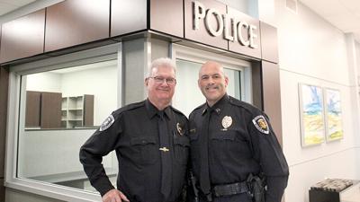 Retiring Eureka Police Department Chief Michael Wiegand, left, with Capt. Michael Werges, who was scheduled to be sworn in as the city’s new chief of police on Tuesday night, after the Leader’s deadline.
