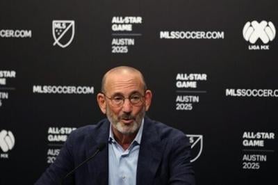 MLS commissioner Don Garber attends a press conference in July 2025