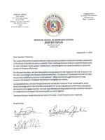 Joint Letter to Speaker Patterson