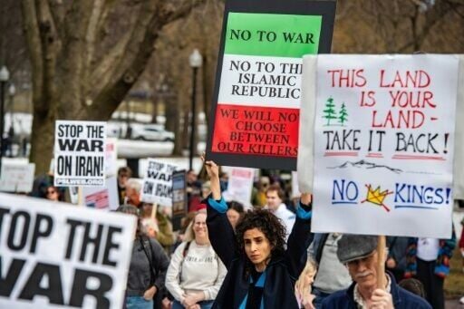 Demonstrators in Boston and around the world marched against the war