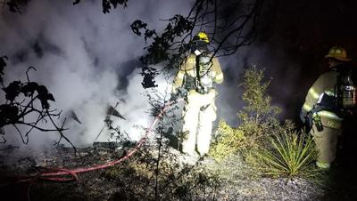Firefighters battled a blaze that destroyed a mobile home on Running Deer Lane in Dittmer.