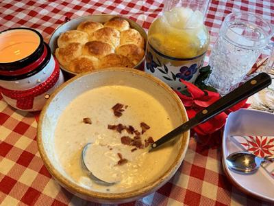 New England Clam Chowder, Golden Honey Rolls
