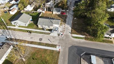 Pictured is an overhead view of some of the newly ADA-compliant sidewalk intersections in the city’s first ward.