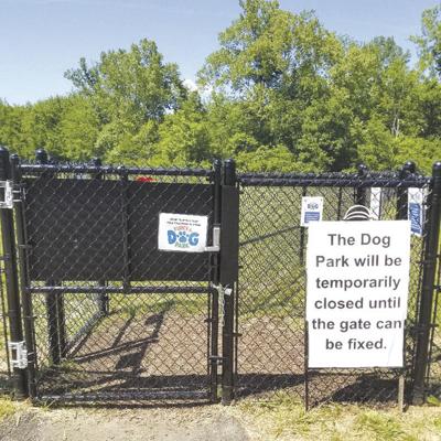 The gate at the Eureka Dog Park was vandalized.