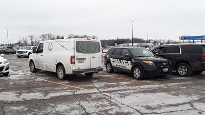 This stolen hearse with a body inside was found outside the Walmart in Festus.