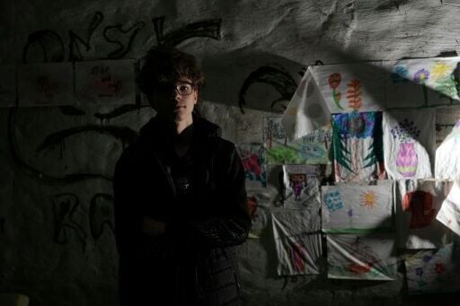 Bogdan Levchikov in the air raid shelter of his building