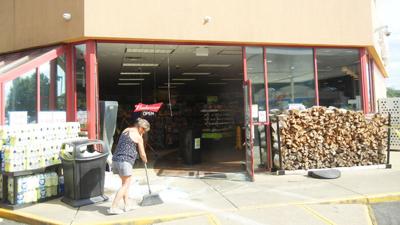 Some crashed through the front of the Mobil on the Run in Festus today.