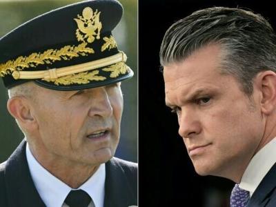 Randy George (left) is the latest senior military officer to be ousted, with Defense Secretary Pete Hegseth (right) insisting the president is simply choosing the leaders he wants