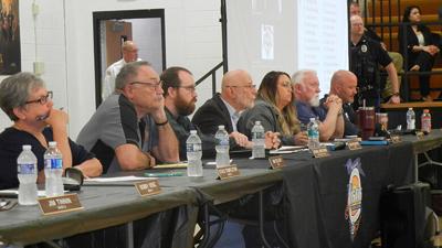 Festus City Council and other city leaders at a special meeting in March.
