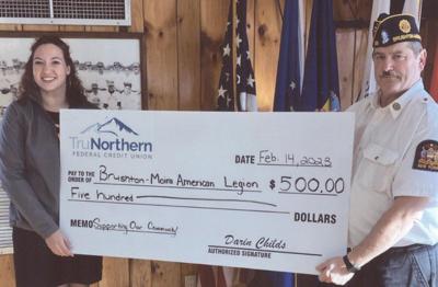 Tru Northern Federal Credit Union donates for new roof