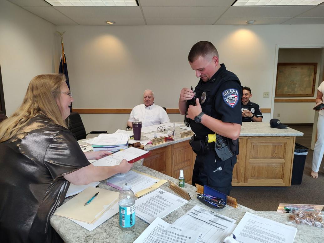 Trustees meet with police chief; new officer sworn in Top Stories