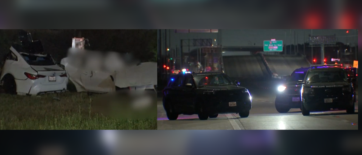 Speeding BMW splits in half in fatal Houston crash, killing two young men