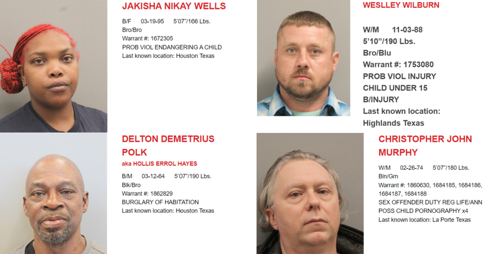 Houston residents urged to help locate individuals with active warrants