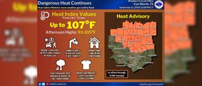 Heat index value of 108 degrees forecast for portions of north, central ...