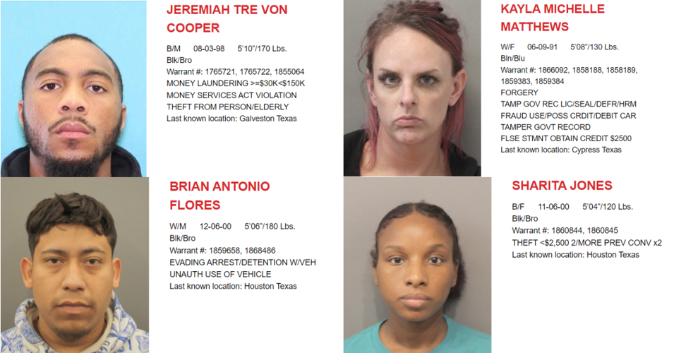 Houston residents urged to help locate individuals with active warrants