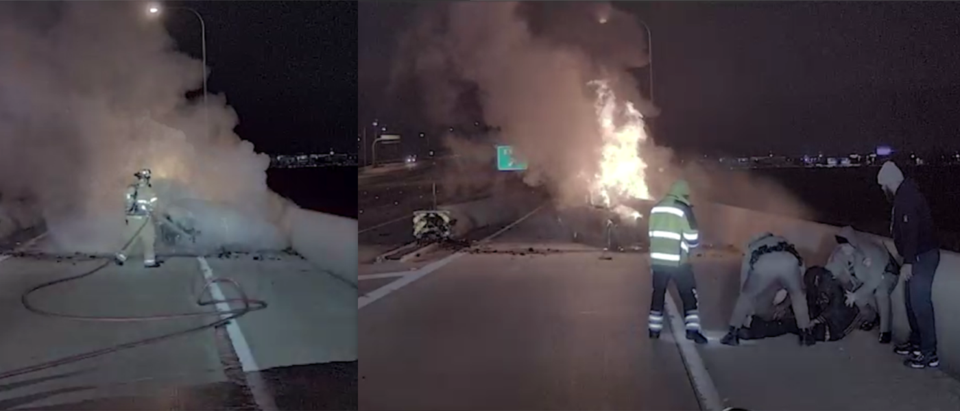 Texas trooper's heroic rescue: Driver saved from burning car in ...