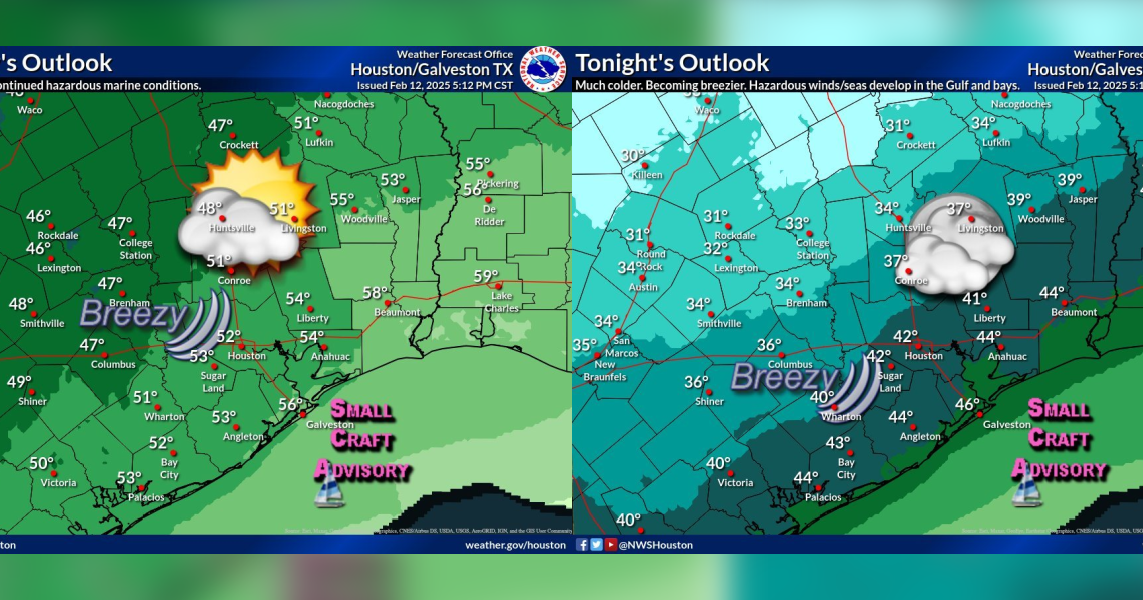 Colder weather and gusty winds expected in Houston-Galveston area ...