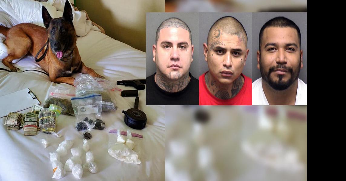 Murder suspect and two others arrested on drug charges, engaging in
