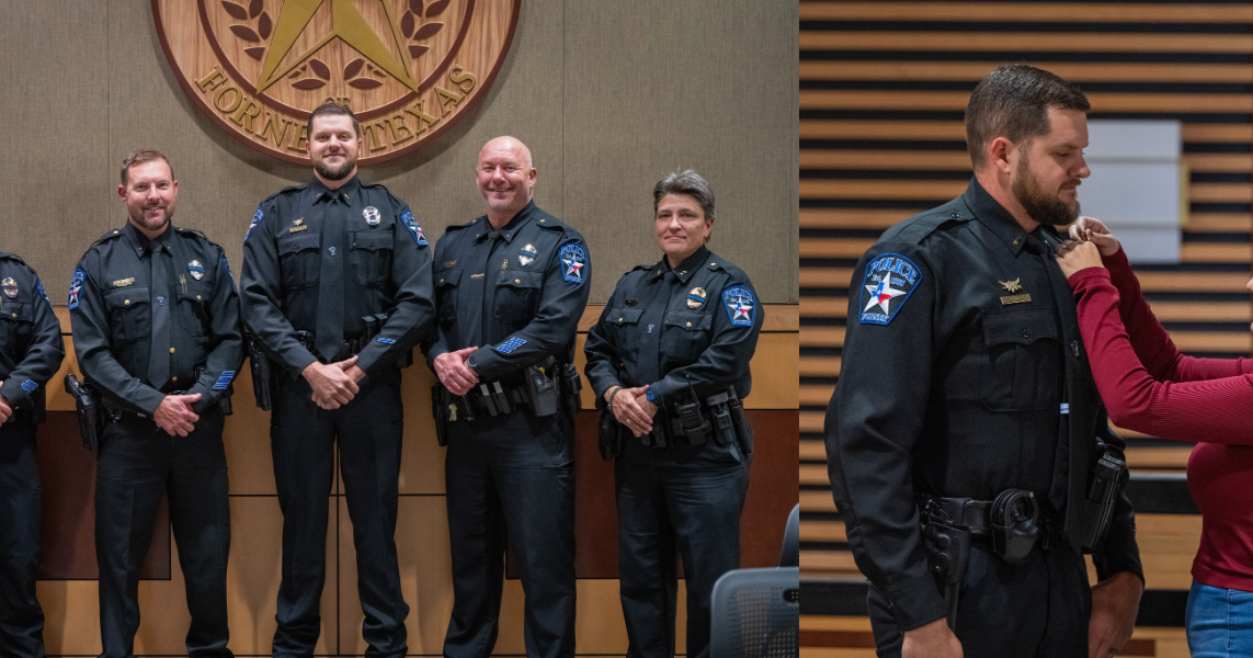 Forney Police Department celebrates promotion of longtime officer to