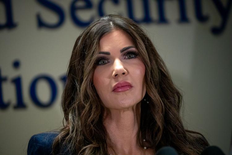 Department of Homeland Security Secretary Kristi Noem at a press conference in Nashville, July 18, 2025