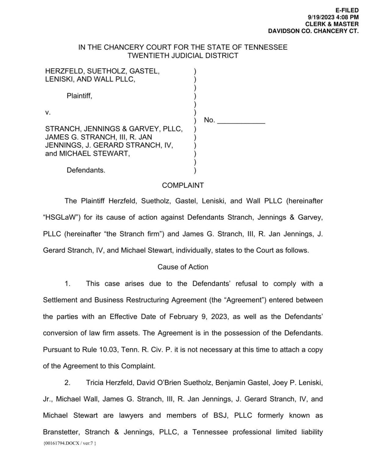 BSJ lawsuit