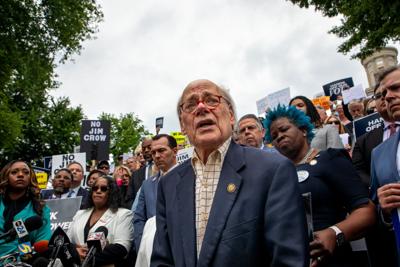 U.S. Rep. Steve Cohen speaks to protesters outside the state Capitol, May 5, 2026