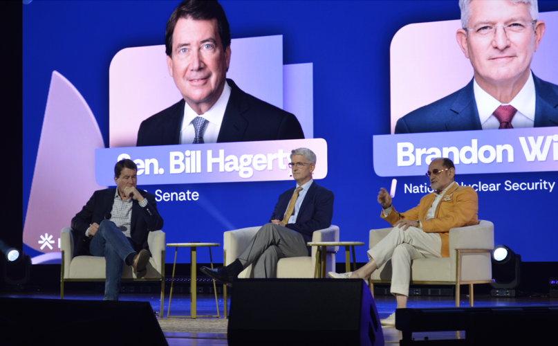 From left: Bill Hagerty, Hash Hashemian and Brandon Williams at the ImagineIF Conference, Oct. 5, 2026