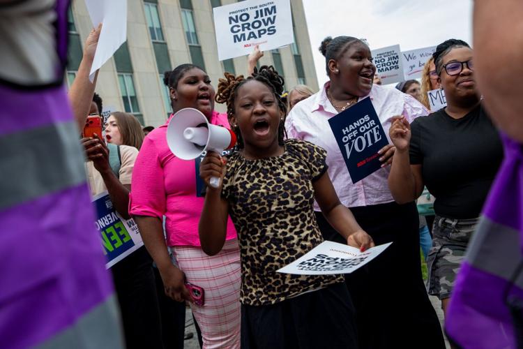 Protesters outside the state Capitol, May 5, 2026