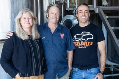 From left: Lila and Linus Hall of Yazoo Brewing, Wes Keegan of TailGate Brewery