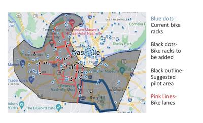 Bike Map courtesy of the Nashville Department of Transportation and Multimodal Infrastructure