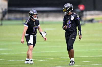 Diego Pavia with Baltimore Ravens