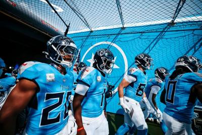 Titans players at Nissan Stadium