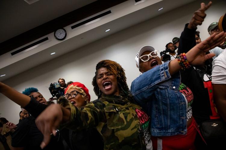 Protesters during a House Congressional Redistricting Committee, May 6, 2026