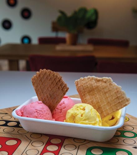 Sarabhas Creamery Strawberry and saffron ice cream