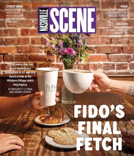 cover of November 20, 2025 Nashville Scene featuring a to-go cup of coffee cheering a latte mug
