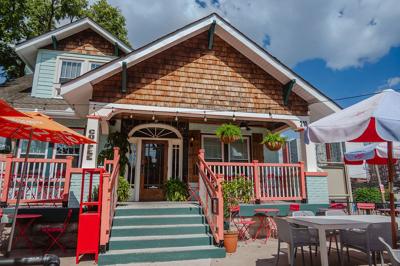 The colorful exterior of Verna Café & Bar