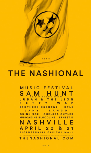 Sam Hunt's 'The Nashional' Festival to Hit Bicentennial Mall in April [Updated]