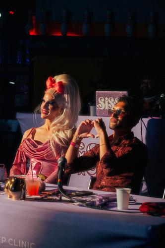 Cya Inhale (left) and Chaz Sanders judge the first round of SiSSi Cycle 8 at Eastside Bowl, April 26, 2026